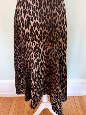 Vince Camuto Leopard Print Midi Skirt